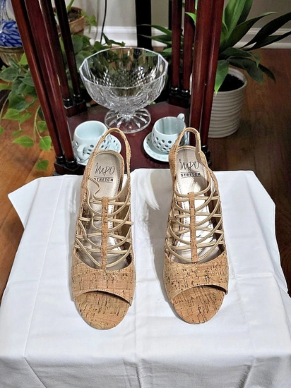 Impo Tan Strappy Cork Heels